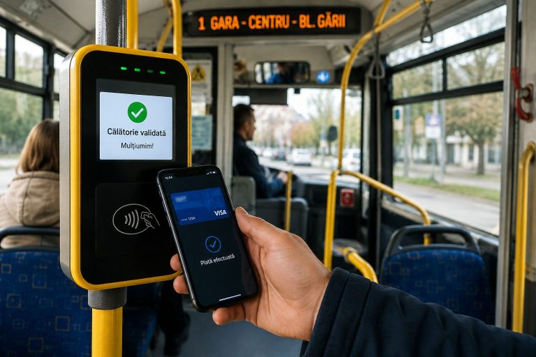 E-ticketing Pașcani: transportul public trece la plăți contactless și bilete digitale